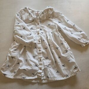 Cat‎ & Jack White Dress with Black Bow Print